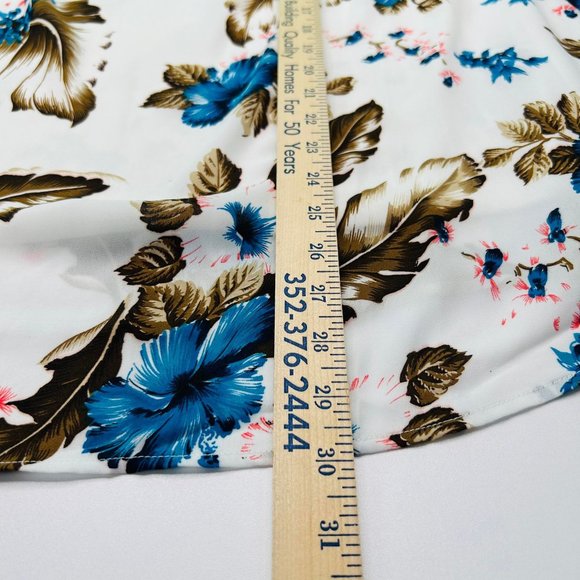 Entro Blouse Womens Small, Medium, Large Off Shoulder Feathers Hibiscus Spring - Picture 14 of 16